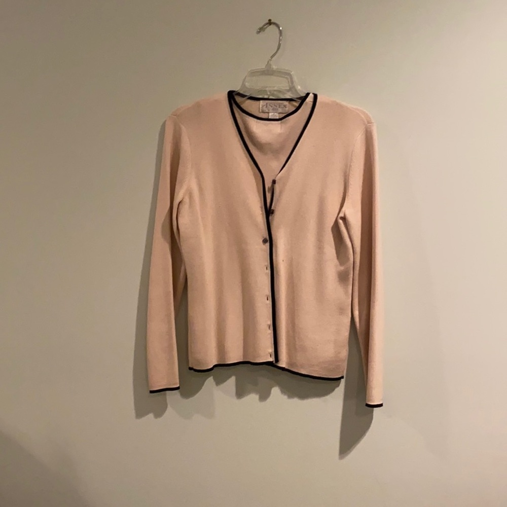 Petite Beige Colored Cardigan and Tank Set